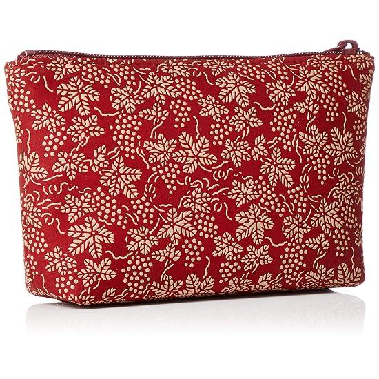 [Inden-ya] Pouch No.4 Pouch, Red Deerskin with White Lacquer, Grape Pattern, 4405-13-120