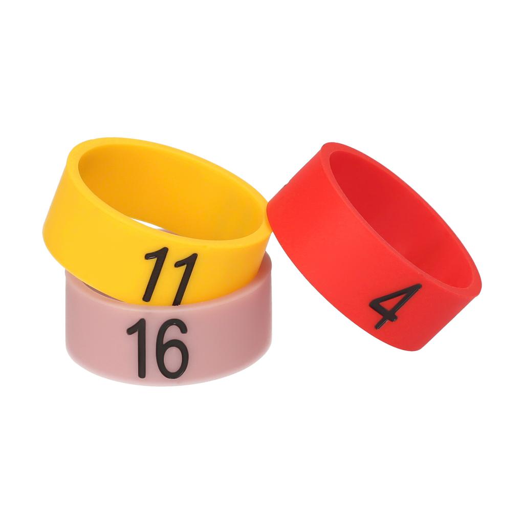20 szt. Kolorowe pierścienie identyfikacyjne mikrofonu Numer od 1 do 20 Wielokolorowy miękki silikonowy pierścień do wyróżniania