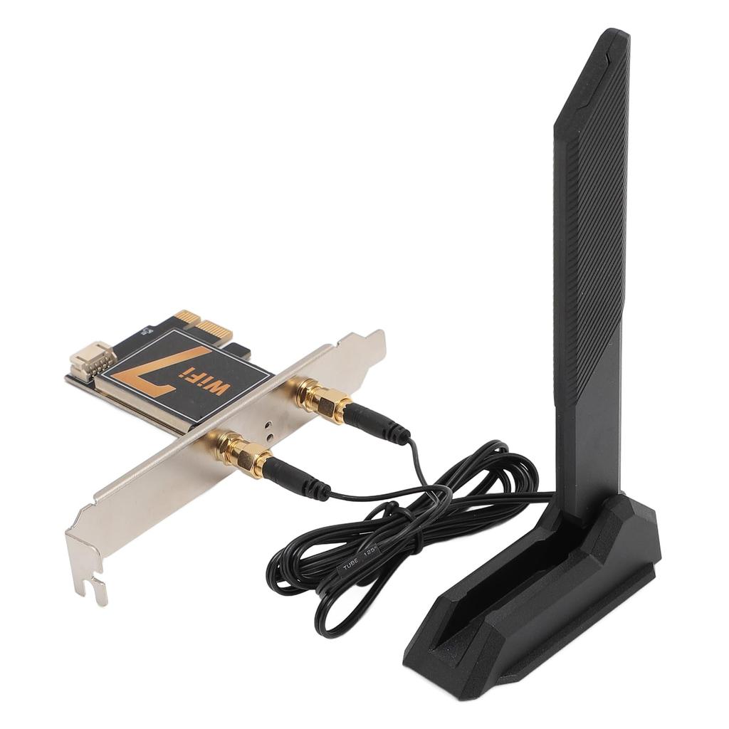 Scheda WiFi PCIe WiFi 7 AX3000, Scheda di Rete Bluetooth 5.4 BE200NGW 8774Mbps, Adattatore Wireless Tri-Band con Antenna Estensibile Pieghevole 12DB
