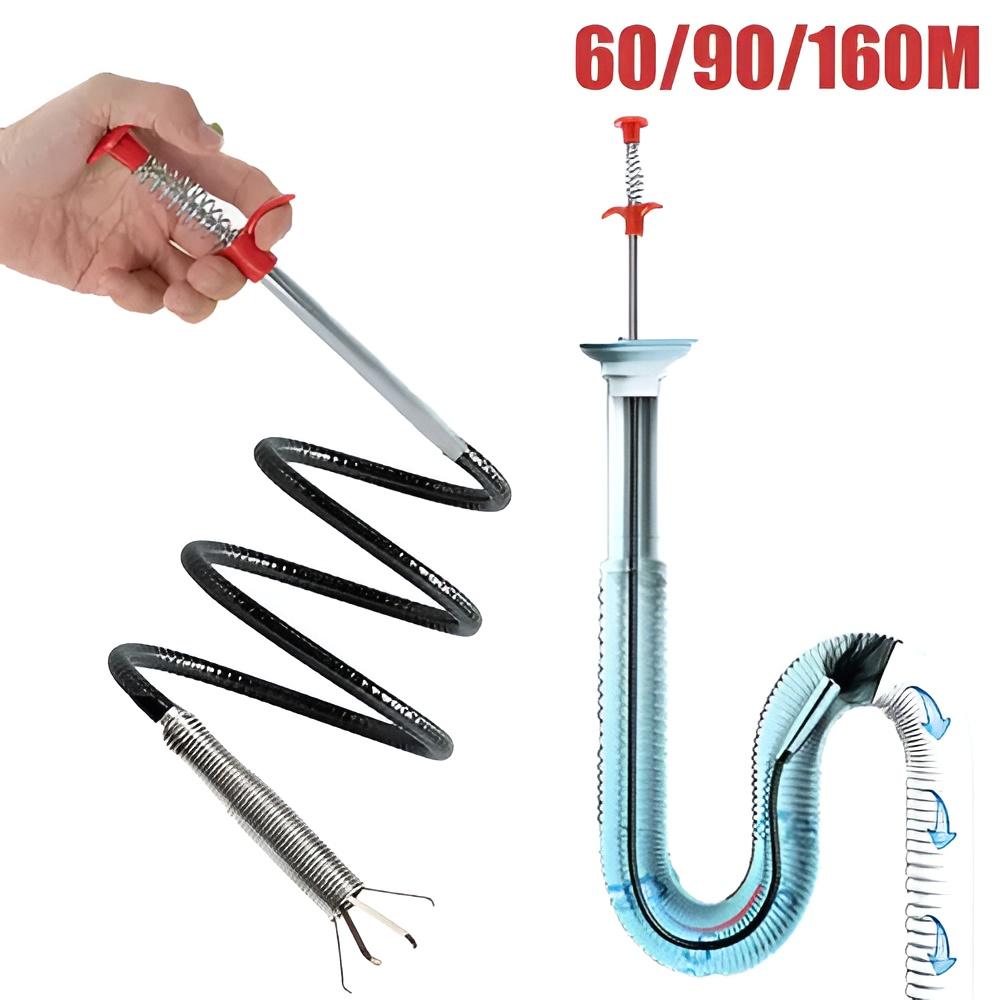 Bathroom Spring Pipe Dredging Tools Kitchen Sink Cleaning Hair Catcher Hair Clog Remover Grabber for Drains Bath Basin