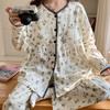 Maternity Pajamas with Built-In Pads for Summer, Postpartum Recovery, Breastfeeding, and Confinement, Suitable for Spring and Autumn.