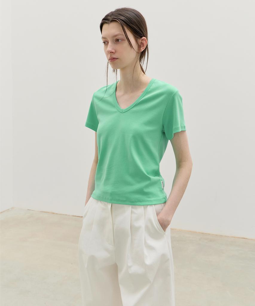 Leuba All-Day Cotton V-Neck T-Shirt - Florida Mint