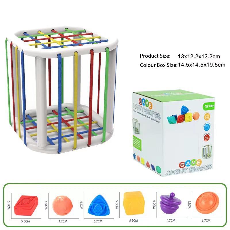 

Дитячий куб для сортування фігур, барвиста сенсорна розвиваюча іграшка Polygonal