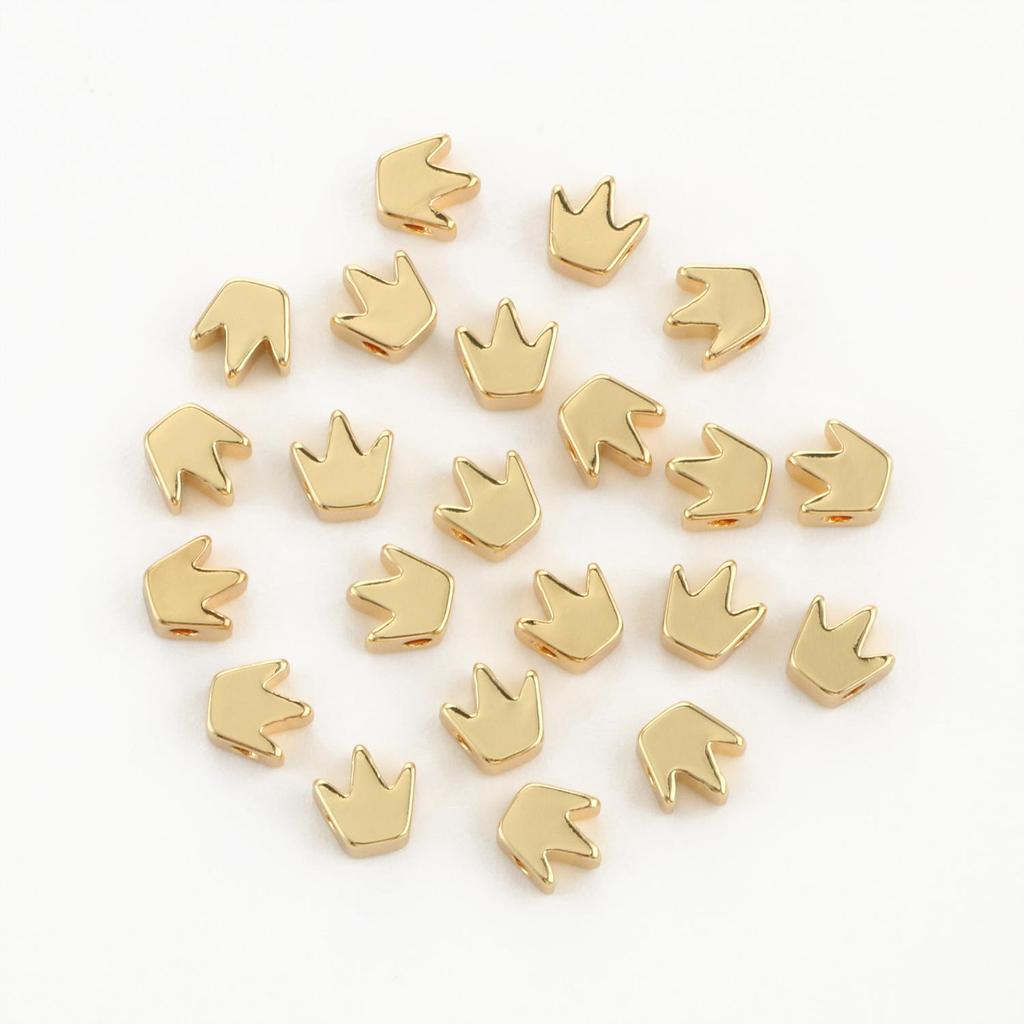 10pcs Copper Beads Charms Cross Heart Star Moon Beads Plated Crafts Color Retention Beads for Jewelry Making Diy Bracelet Necklace