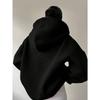 Autumn and Winter Women's Sportswear Solid Color Long Sleeved Hooded Solid Color Loose Sweatshirt
