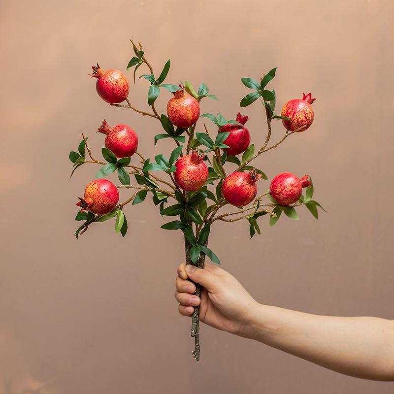 Persimmon & Pomegranate Artificial Floral Arrangement for Living Room Blessings & Entrance Decor