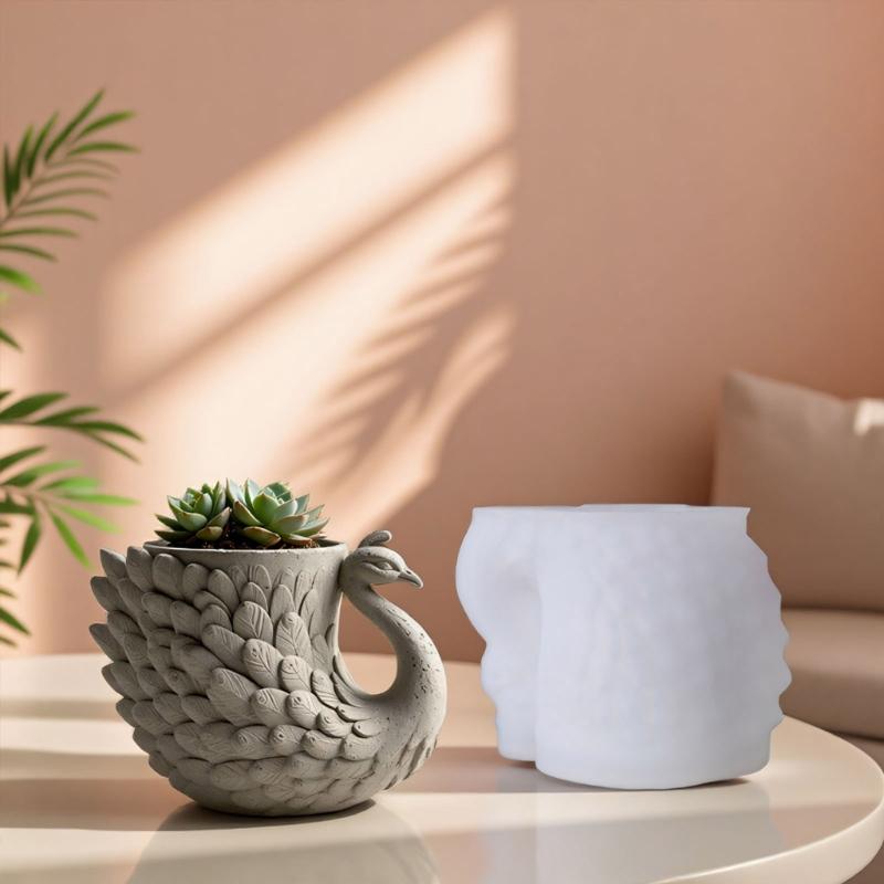 Handmade Plant Pots Mould Flexible Silicone Mould for Concrete Succulent Planter Creative Pen Holder Making Mould