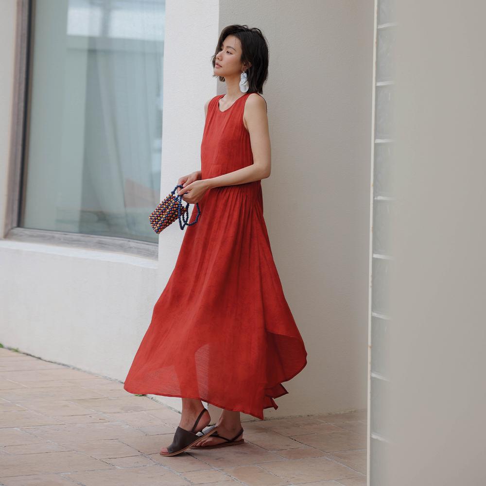 Laengsseon Ls_Stitching Irregular Long Dress