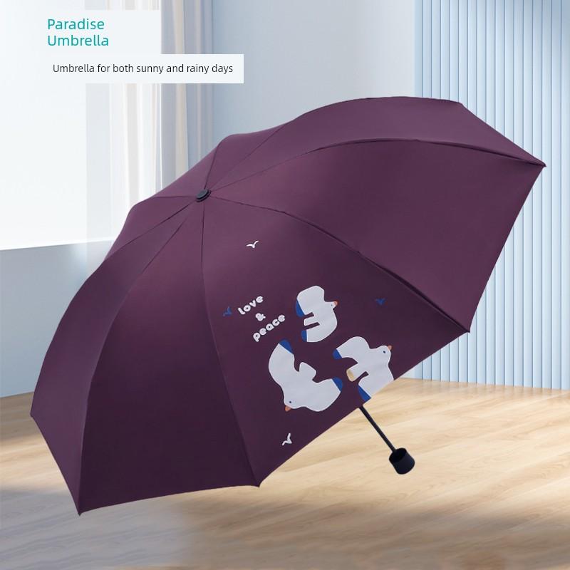 Paradise Umbrella, Dual-Purpose Sun and Rain Umbrella, Black Coating Umbrella, Sun Protection, Uv Protection, Sunshade Umbrella, Foldable Umbrella