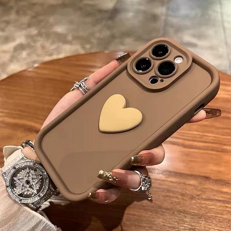 Luxury Love Heart Liquid Silicone Phone Case For iPhone 11 12 13 14 15 Pro Max Plus XS X XR Shockproof Bumper Back Cases Cover