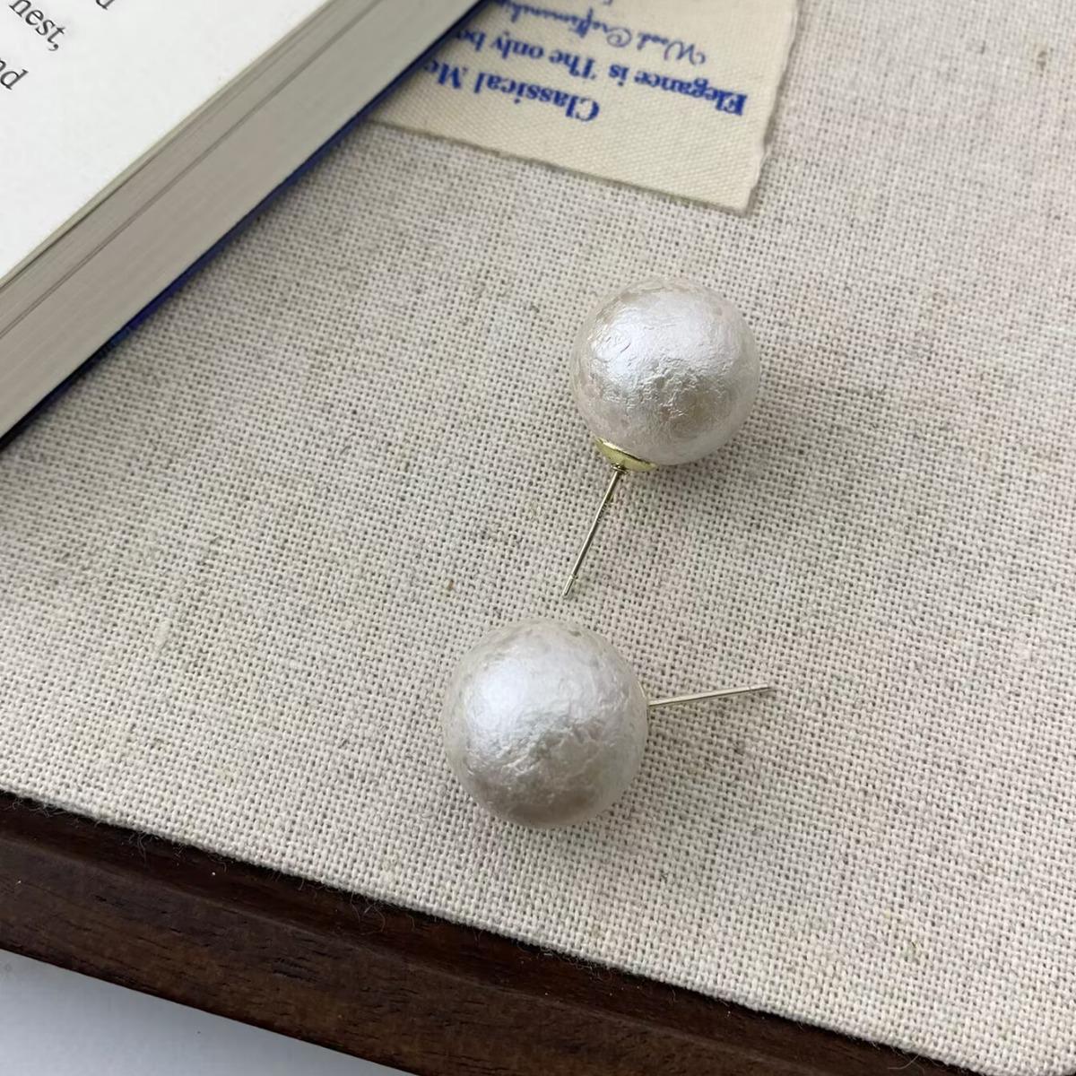Elegant Retro French Pearl Cotton Stud Earrings 2024 Bestseller