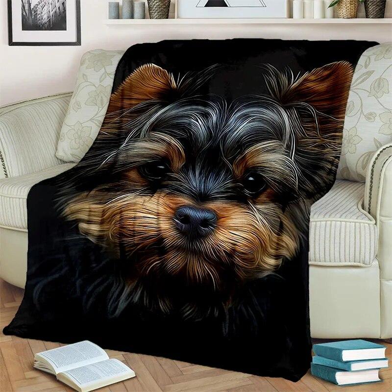 Cute Dog Husky, Samoye, Chihuahua, Koki Pomeranian Cartoon Blanket,Soft Throw Blanket for Home Bedroom Sofa Cover Blanket Kids