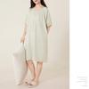 Cotton Double Gauze Pajama and Size Green [Yes Family] Women's 100% Dress, Knee-Length, Summer, Flattering, Stylish, Elegant, LL,