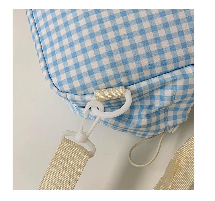Japanese & Korean Jelly Versatile Plaid Double Shoulder Bag - Large Capacity for Students & Outdoor Use