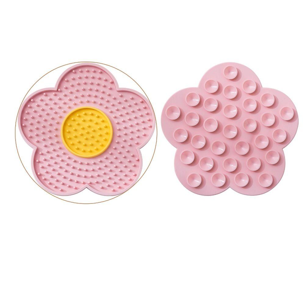 Sunflower Shaped Cat Lick Pad Suction Cup Silicone Cat Placemat Dog Feeding Pads  Small Animal