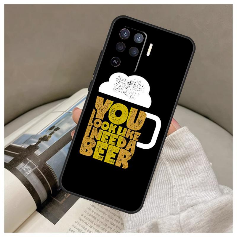Beer Cup Case For Oppo A16 A76 A96 A60 A98 A58 A78 A18 A38 A80 A40 A77 A57 A17 A74 A54 A94 A15 A5 Pro
