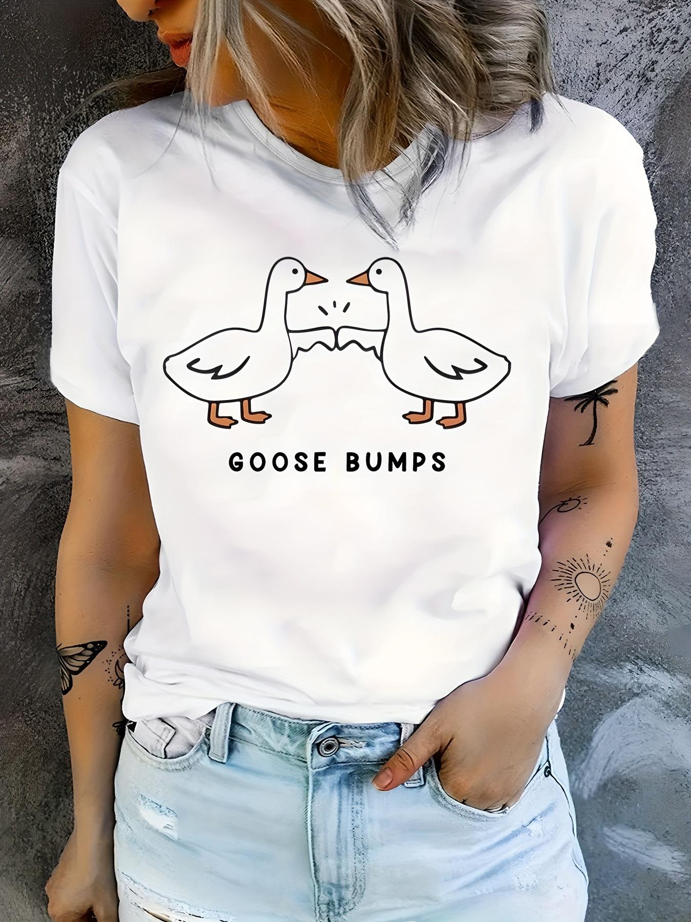 

Футболка с рисунком мультяшного гуся-заправщика с рисунком утки Kawaii для женщин, повседневная, с круглым вырезом и короткими рукавами, модная женская футболка XXL