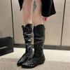 Fashion 2025 New Boots for Women Pointy Toe Chunky Heeled Mid-calf Boots Fashion Boots for Women Fashionable and Comfortable Shoes