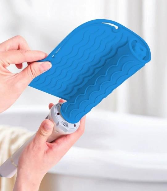 

1 шт. Силиконовый термостойкий коврик для инструментов для укладки волос, подкладка для щипцов для завивки и выпрямителей, портативный термоковрик для укладки синий