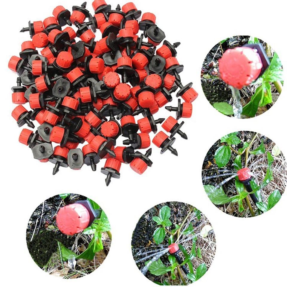 Adjustable 1/4'' Dripper Emitter 50/100pcs Micro Drip Irrigation Sprinklers for Efficient Garden Watering System Use