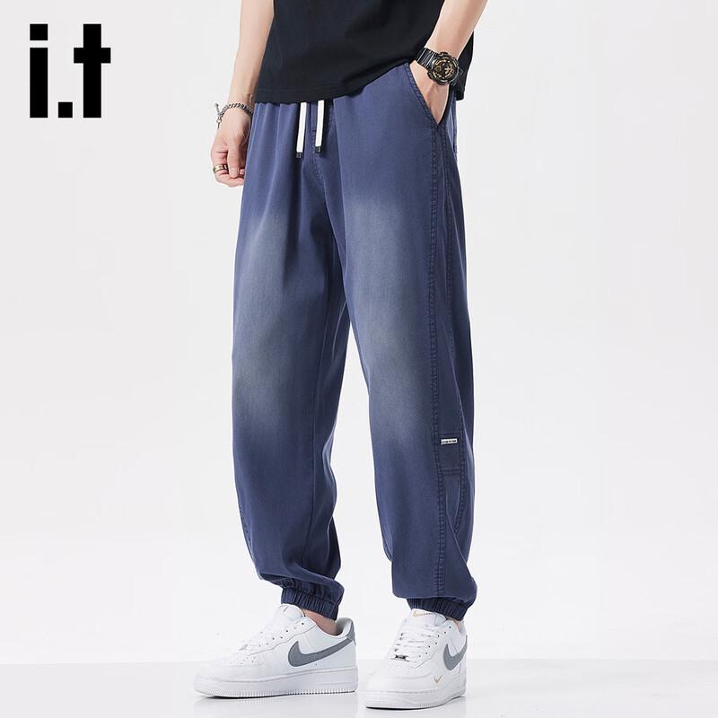 

izzueit Men s Tencel Blend Straight-Leg Jogger Pants L
