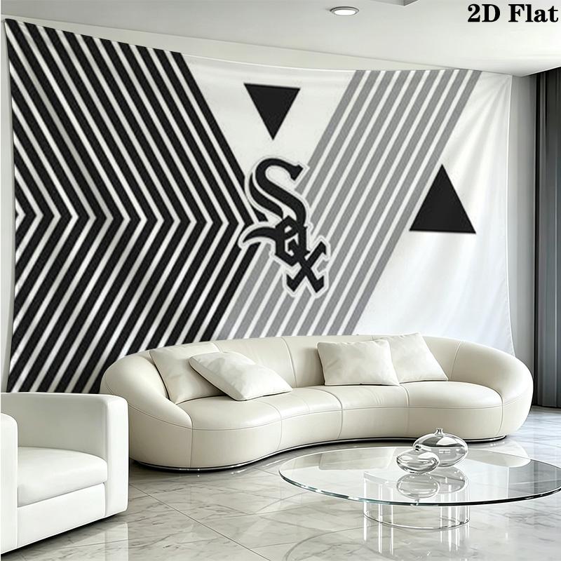 Chicago White Sox Wall Tapestry Aesthetic Wall Hanging Printed Fabric Blanket Decorative Tapestries for Bedroom Living Room Home Decor