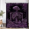 Funny Floral Skull Shower Curtain Bathroom Decoration Happy Halloween Polyester Shower Curtain With Hook