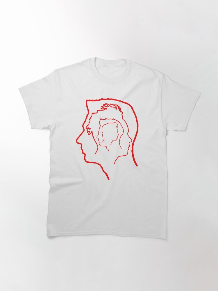 Depeche Mode Members Matryoshka Profile Red Outline Black Background Classic T-Shirt