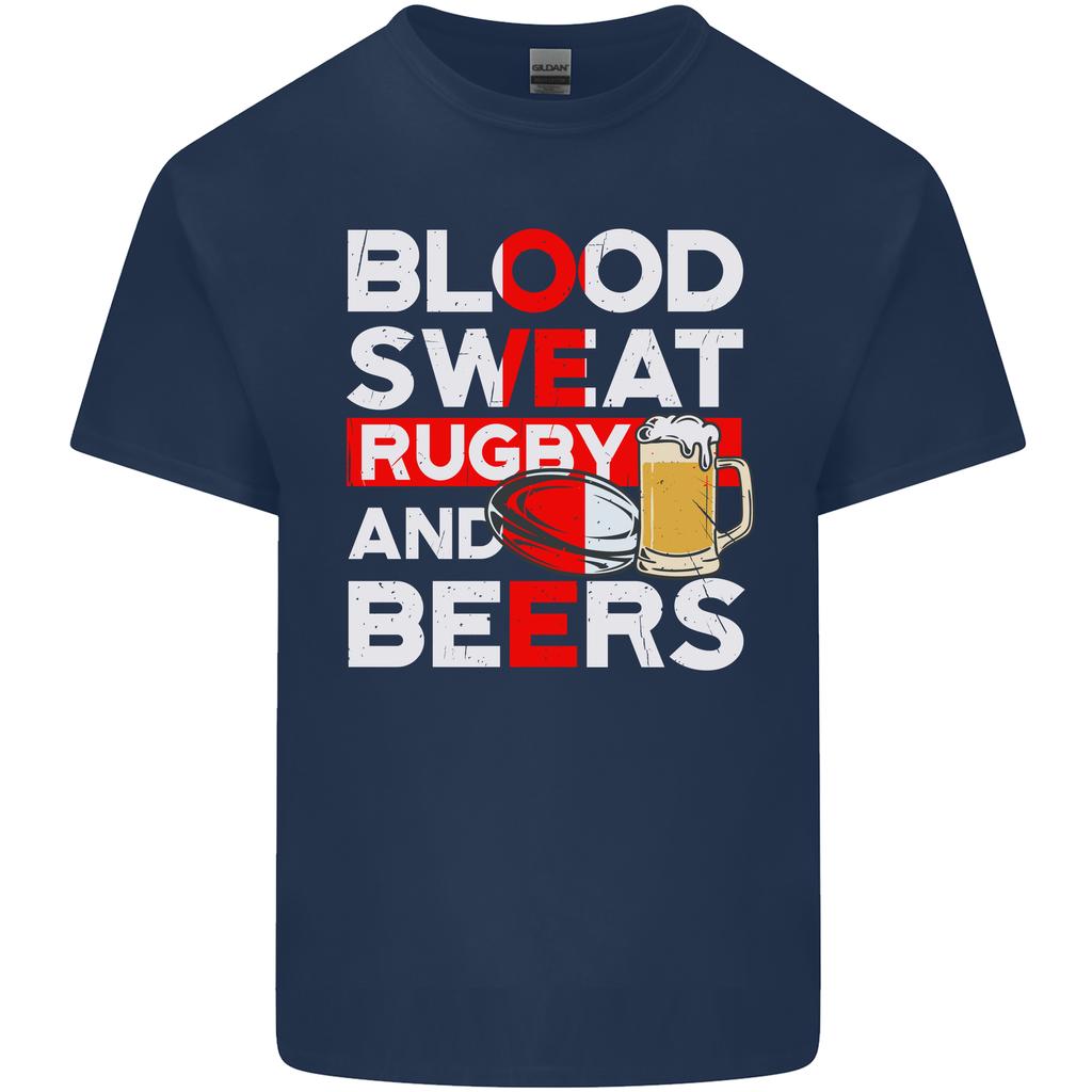 Blood Sweat Rugby and Beers England Funny Unisexs Light Cotton TShirt