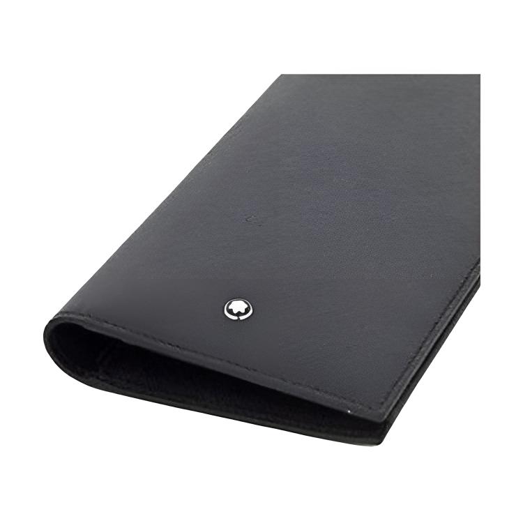 Montblanc Meisterstück Hexagonal White Star Logo Flap Leather Wallet Men wallet Black 109655