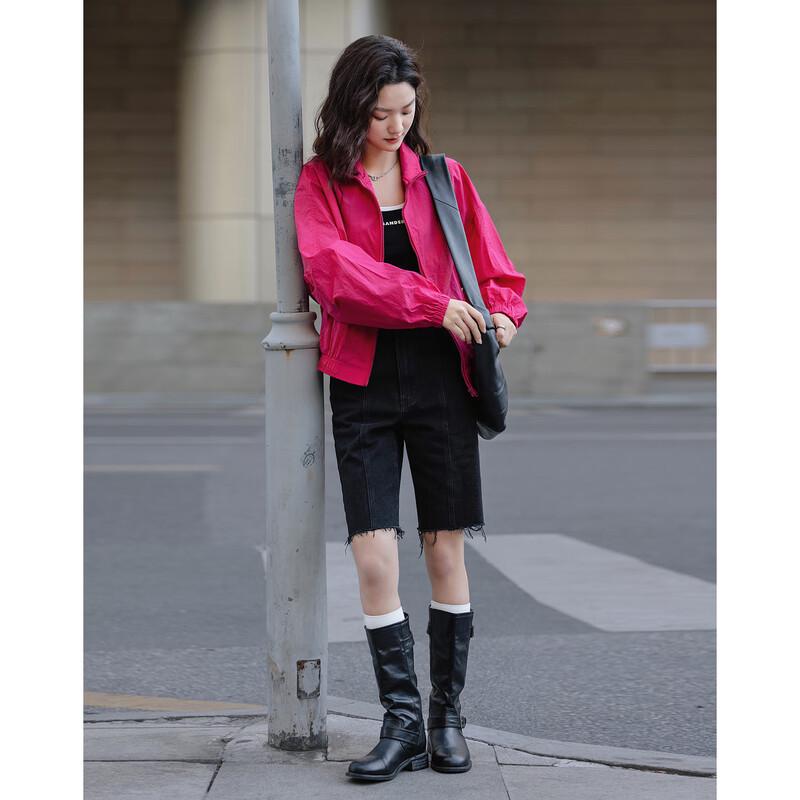 Demana Neon Sweetheart Cropped Zipper Jacket