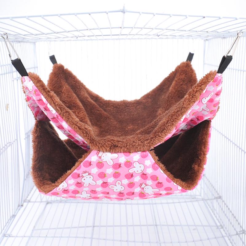Double Layer Plush Hammock for Small Pets: Hamsters, Squirrels & Sugar Gliders