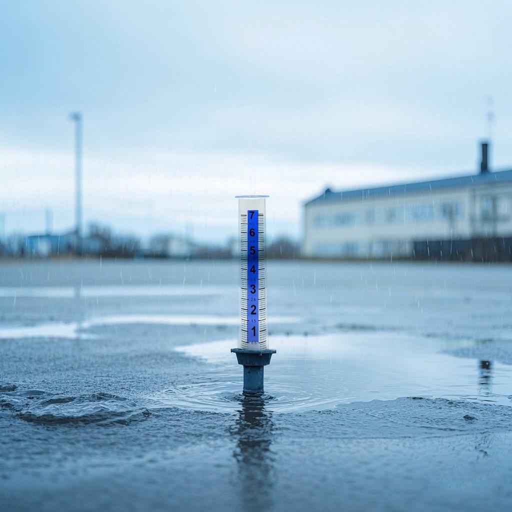7 Inch Blue Striped Rain Gauge For Outdoor Large Font Rain Gauge With Thickened Plastic Large Digital Rain Gauge Tube
