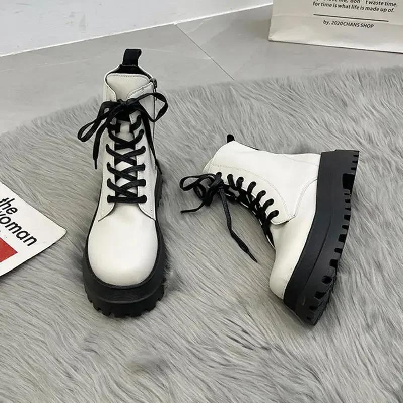 Fashion Very High Heels Heeled Women's Ankle Boots Round Toe Waterproof Female Short Shoes Trend 2024 Spring On Promotion New In Booties