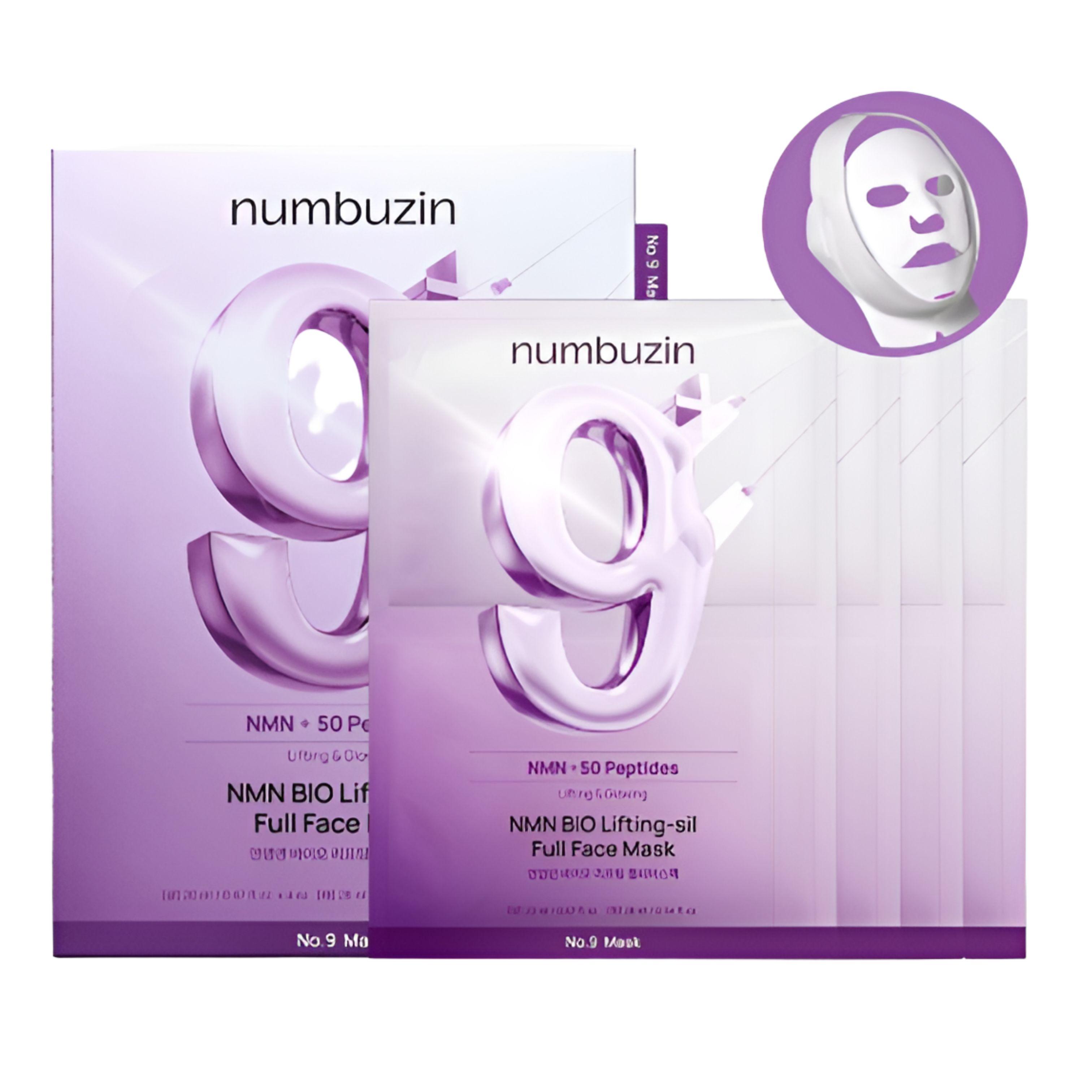 Numbuzin No.9 NMN BIO Lifting Full Face Mask (4 Sheets) + Tightening Fabric