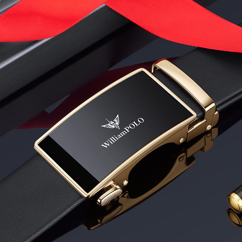 Paul Men's High-Grade Leather Automatic Buckle Belt - Sleek Business Style