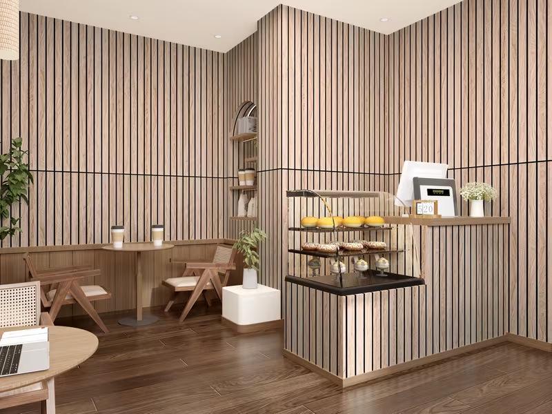 3D Imitation Wood Grain Self-Adhesive Wall Sticker for Living Room or Bedroom
