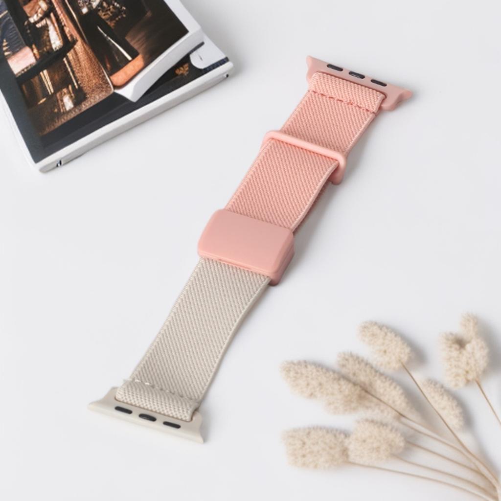 Magnetic Strap for Apple Watch Band 44mm 45mm 40mm 38mm 49mm Cute Two-tone Sport Nylon Stretchy Bracelets For iWatch Series11 10