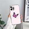 Beauty Pink Butterfly Phone Case for iPhone 11 15 Pro Max Case Coque 14 Plus 13 Pro 12 Mini 11 X S XR 7 8 SE 2020 TPU Soft Cover