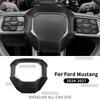 Real Hard Carbon Fiber Sticker For Ford Mustang GT Dark Horse EcoBoost 2024 2025 2026 2027 LHD RHD Car Steering Wheel Frame