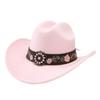 Weicher Fedora Hut mit Blumenstickerei Sonnenhut Vintage Filz Western Cowboyhut Reise Outdoor