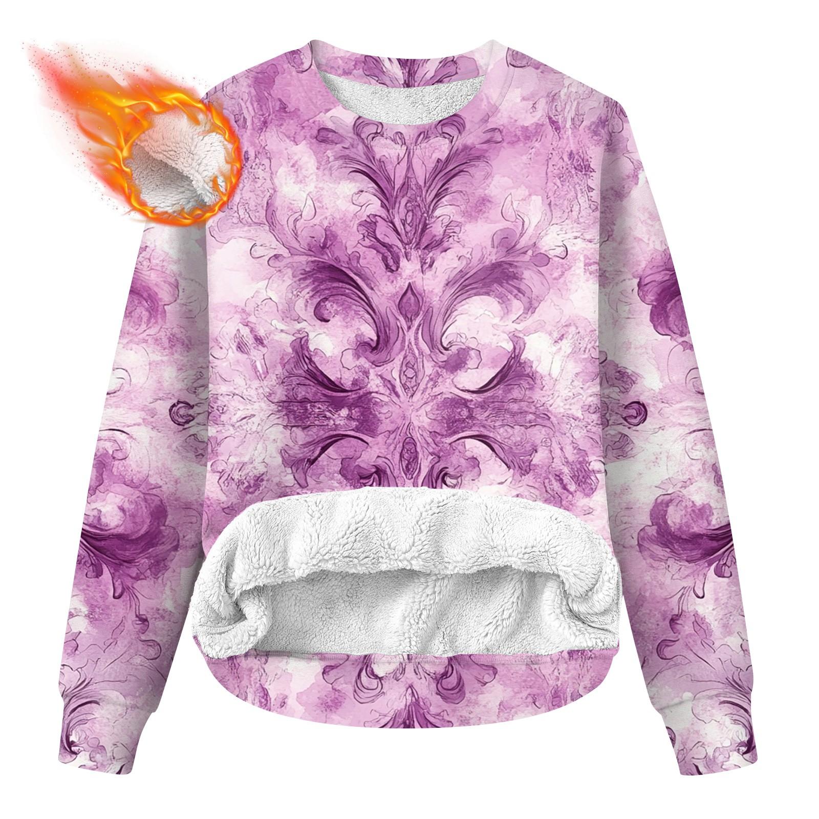 

Женская повседневная модная толстовка с круглым вырезом и принтом из бархата XL