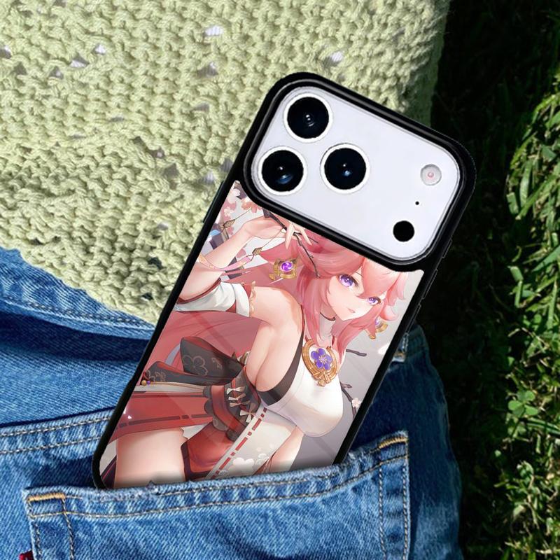 Genshin Impact Yae Miko Phone Case Cover Compatible with for IPhone 17air 16e 15 14 13 12 11Pro Max 17 Air
