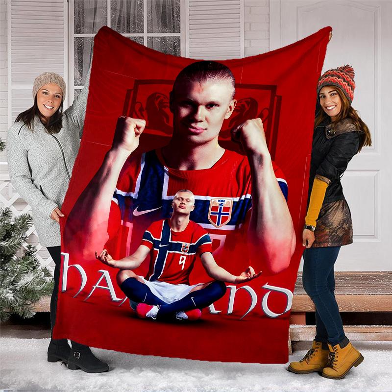 1pc Haaland13 Theme Blanket - Digital Print, Polyester, Cozy for All Seasons, Perfect for Outdoor, and Travel