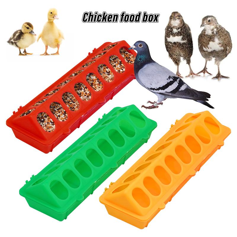 30cm Chick Bird Feeder Trough Pigeon Feeding Ground Pheasant Feeding Bucket Chick Plastic Flip-Top Chicken Farming Tool