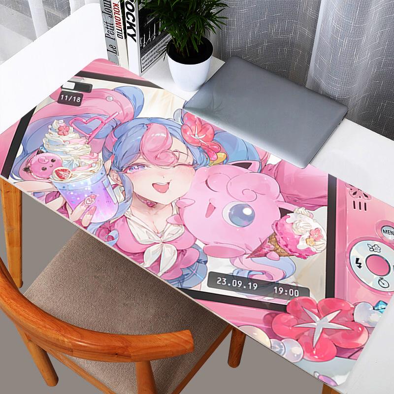 Mouse Pad Pokemon Jigglypuff Dreamy Starry Sky Gaming Mouse Pad Large Extended Desk Mat Anime Aesthetic NonSlip Base 800x300x2mm