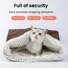 Cat Sleeping Bag with Spacious Pocket Velvet Lining Warm Comfortable Pet Cat Bed Kittens