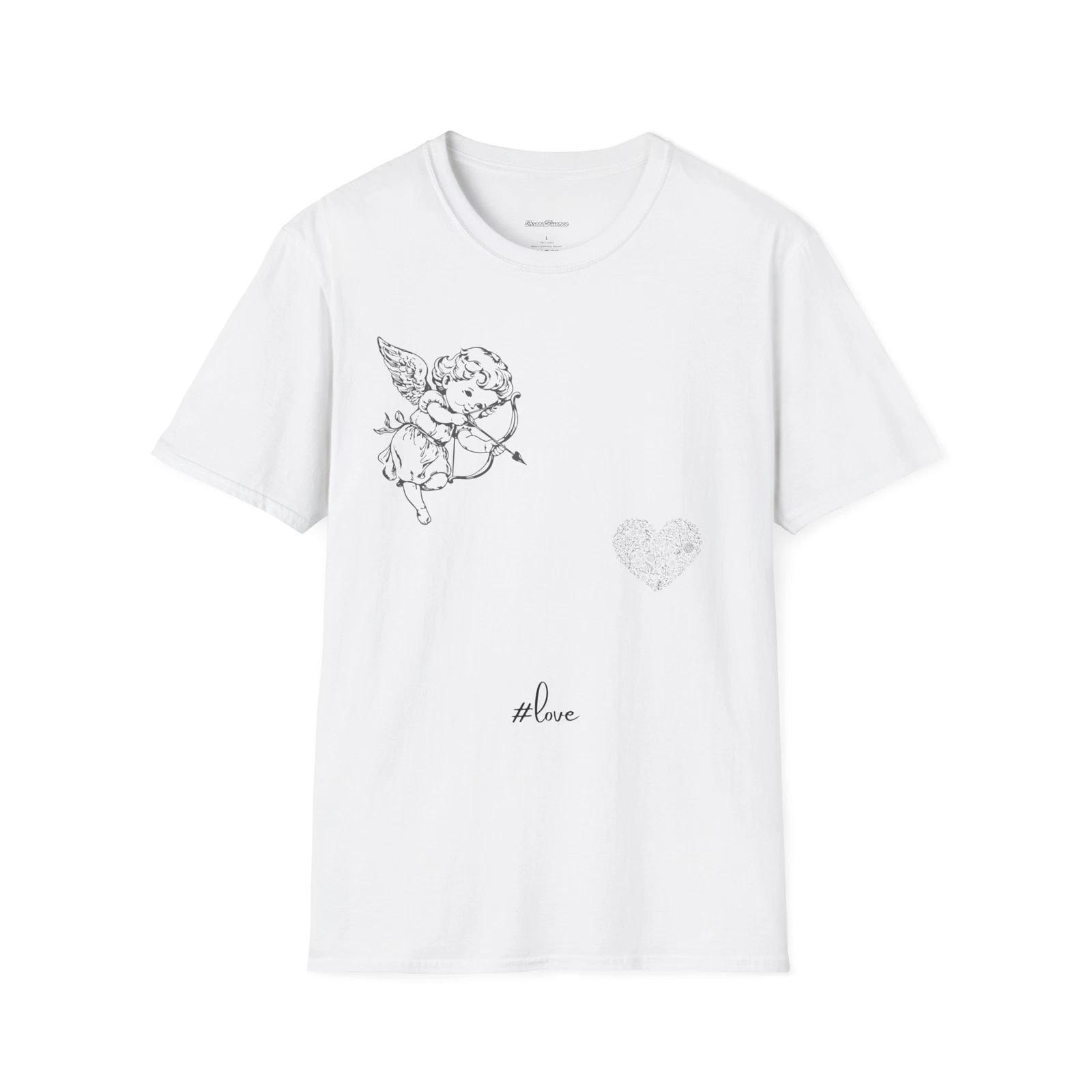 Cupid Love T-Shirt, Valentine s Day Tee, Heart Graphic Shirt, Romantic Apparel L