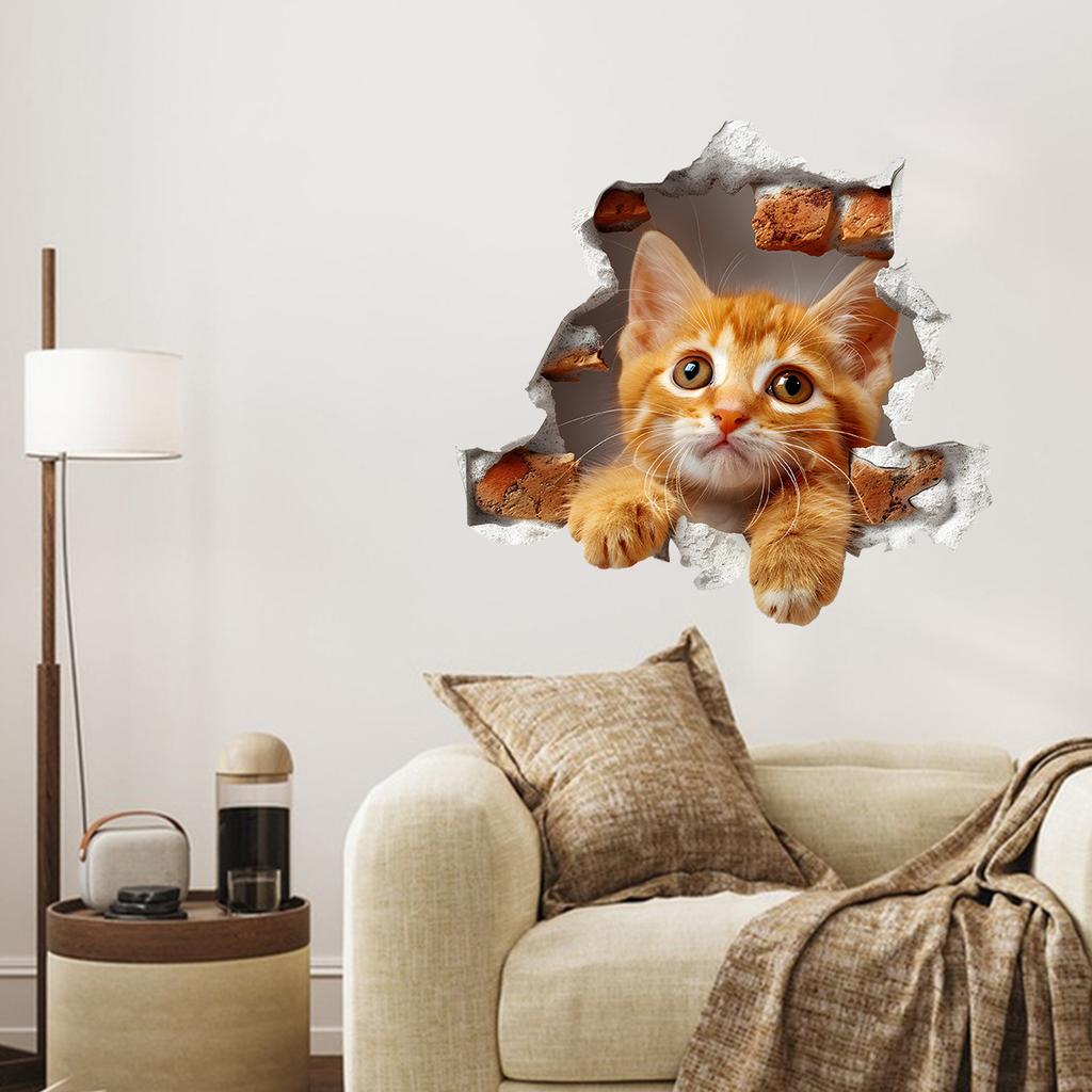 Cute Cat Wall Sticker Removable Adhesive for Kids Room Nursery Kindergarten Home Decor Wall Decals
