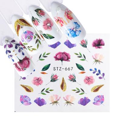 Manicure Watermark Sticker Flower Female Wraps Stickers Tatoos Women Girls DIY Decal Tool
